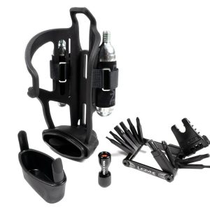 אוחז בקבוק מהצד כולל ערכת תיקון מלאה Lezyne Tubeless Flow Storage Cage SL