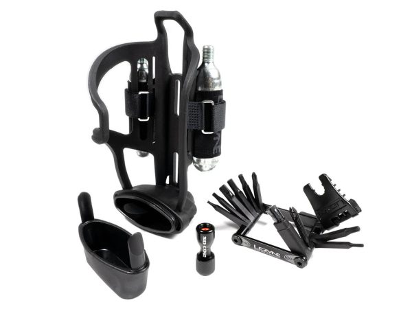 אוחז בקבוק מהצד כולל ערכת תיקון מלאה Lezyne Tubeless Flow Storage Cage SL