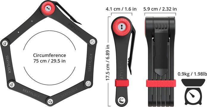 מנעול Foldylock Clipster 75 cm – תמונה 2
