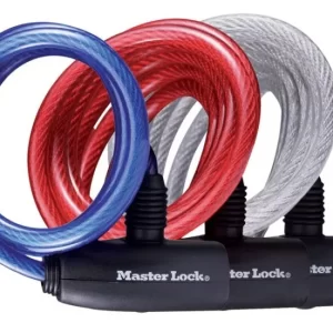 מנעול כבל+מפתח 1.80M X 8MM צבעים שונים