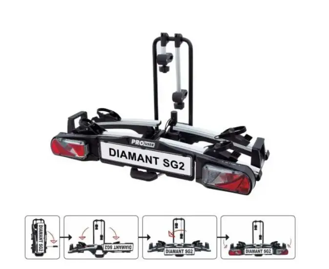 מתקן אופניים לרכב מתקפל מסוג "מגש" 2 זוגות Diamant SG2 – תמונה 5