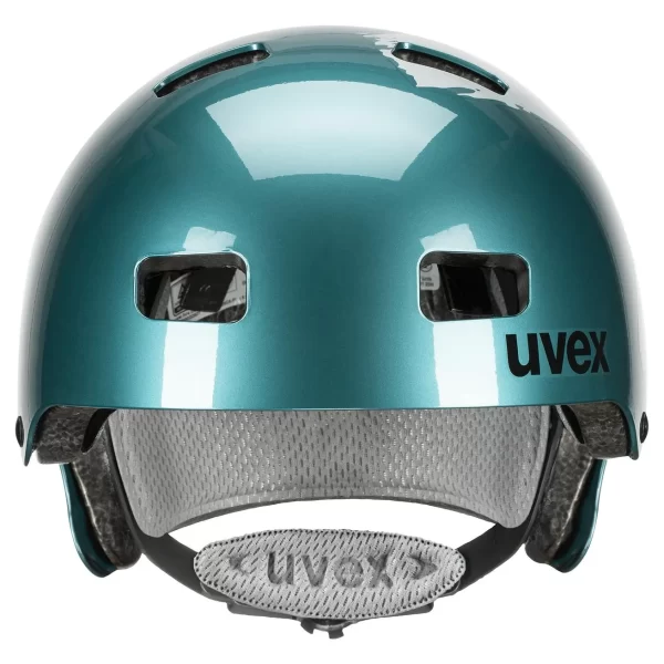 ⁦קסדה לאופניים UVEX KID 3 - ירוק/כסף⁩ – תמונה ⁦3⁩